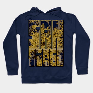 Santiago, Chile City Map Typography - Gold Art Deco Hoodie